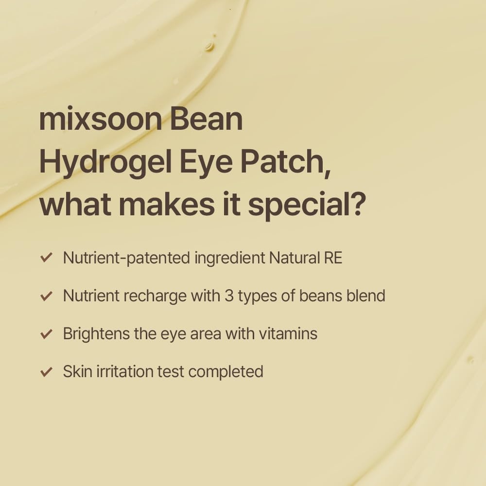 image:imagemixsoon Bean Hydrogel Eye Patch 84 g 296 oz 30 pairs Korean Glass Skin Care Under Patch Hydrating Radiance Easy Patch fore Korean Glass SKin CareBean