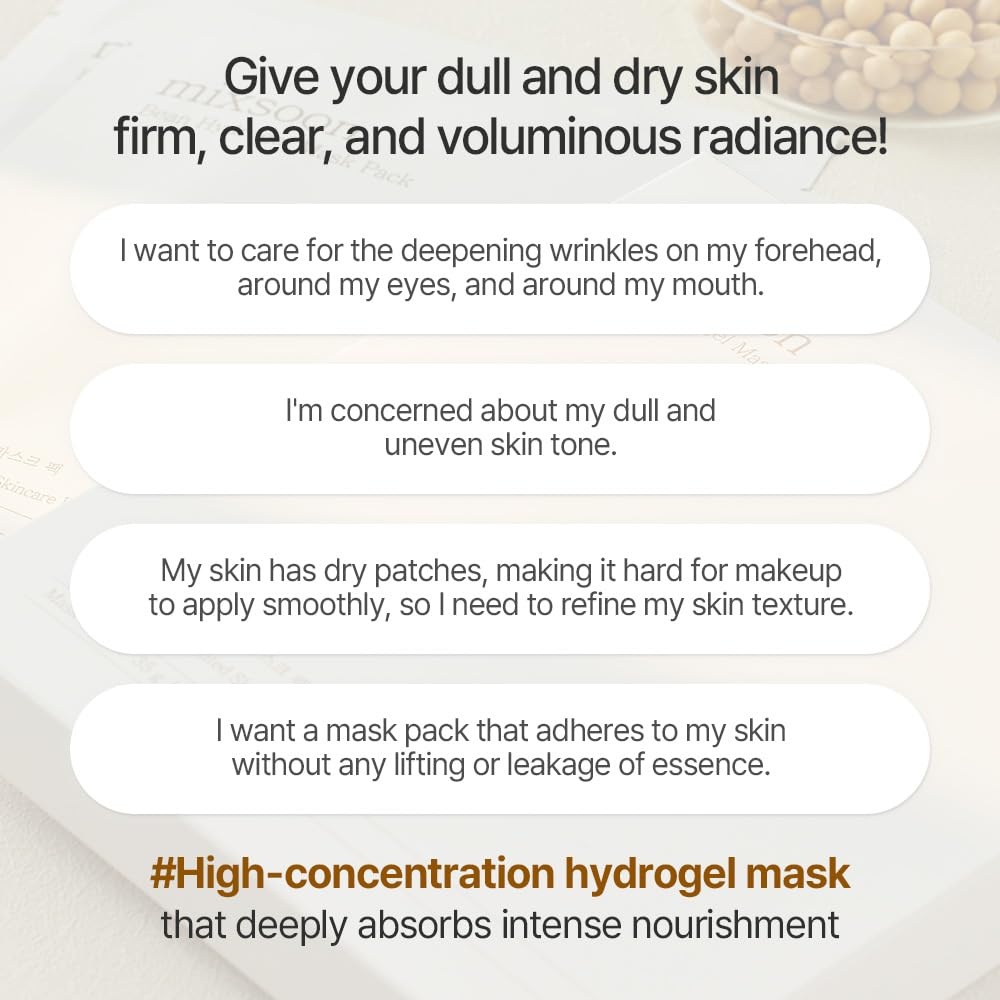 image:imagemixsoon Collagen Hydrogel Face Mask Hydration AllInOne Firming Soothing Gel Formula Face Mask for Radiant Smooth Skin Stocking Stuffers Korean Glass Skin Care Pack of 3 BeanBean