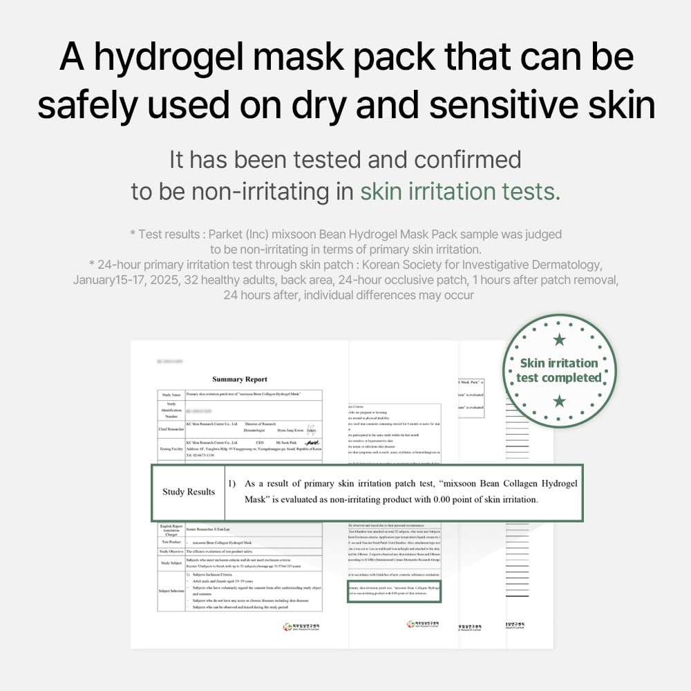 image:imagemixsoon Collagen Hydrogel Face Mask Hydration AllInOne Firming Soothing Gel Formula Face Mask for Radiant Smooth Skin Stocking Stuffers Korean Glass Skin Care Pack of 3 BeanBean