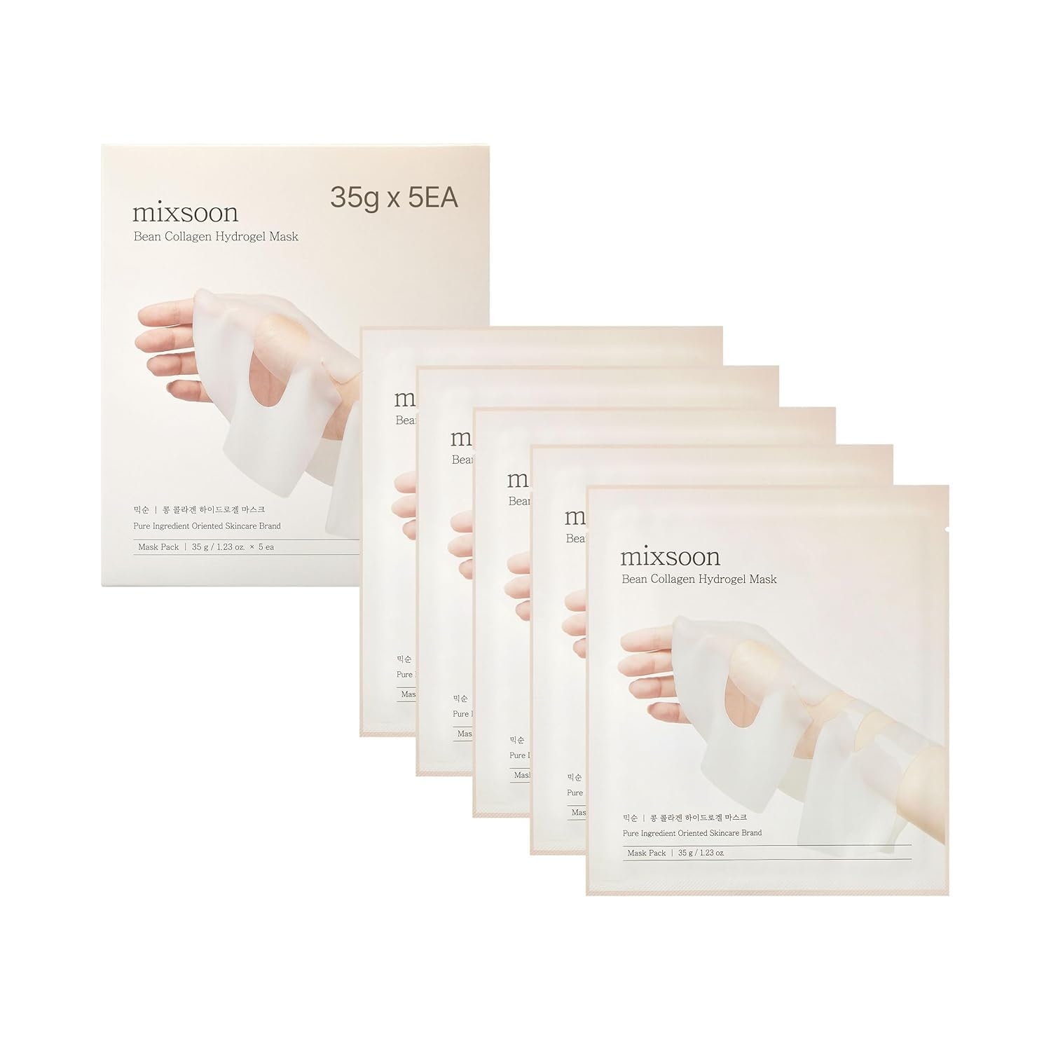 image:imagemixsoon Collagen Hydrogel Face Mask Hydration AllInOne Firming Soothing Gel Formula Face Mask for Radiant Smooth Skin Stocking Stuffers Korean Glass Skin Care Pack of 3 BeanBean