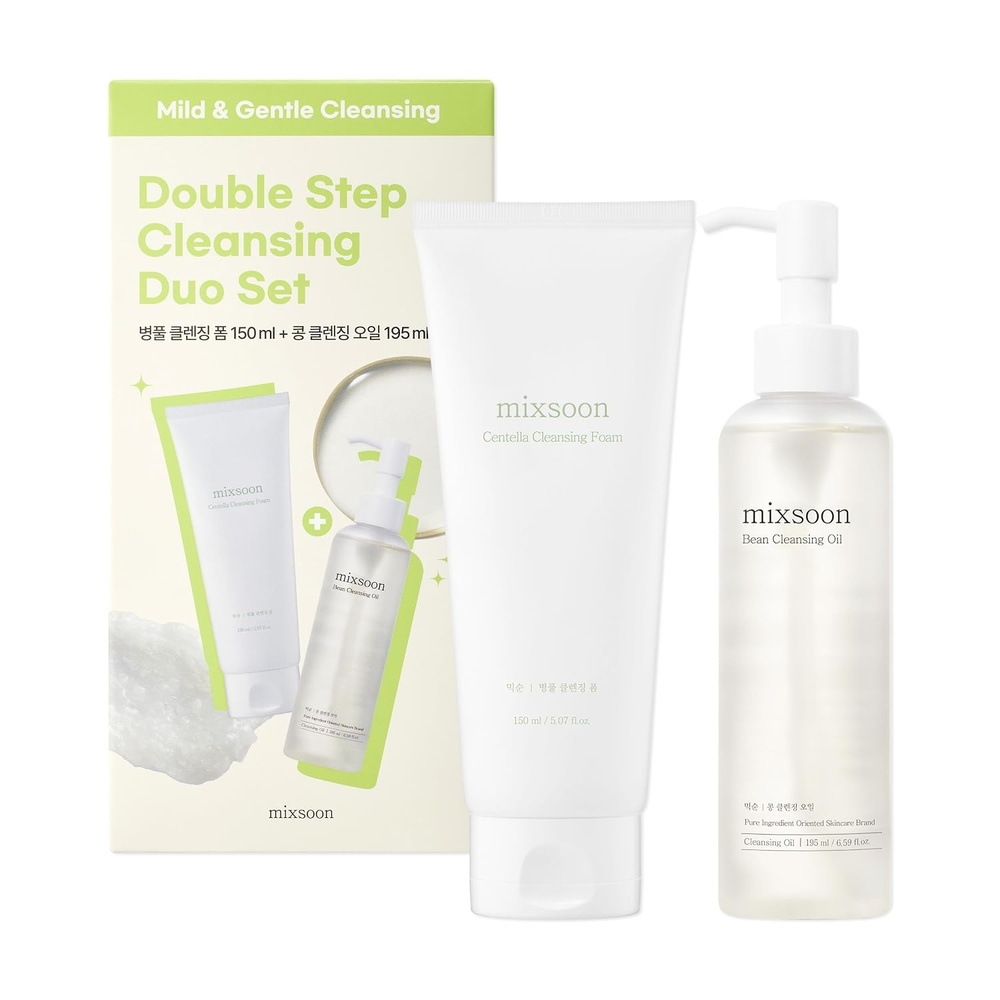 image:imagemixsoon Double Cleansing Set 2Step Routine Cica Foam amp Bean Cleansing Oil Face Wash Set Gentle Deep Clean and Hydrating Care 150ml 507 floz 195ml 659 floz Korean Glass Skin Care116 Fl Oz Pack of 1