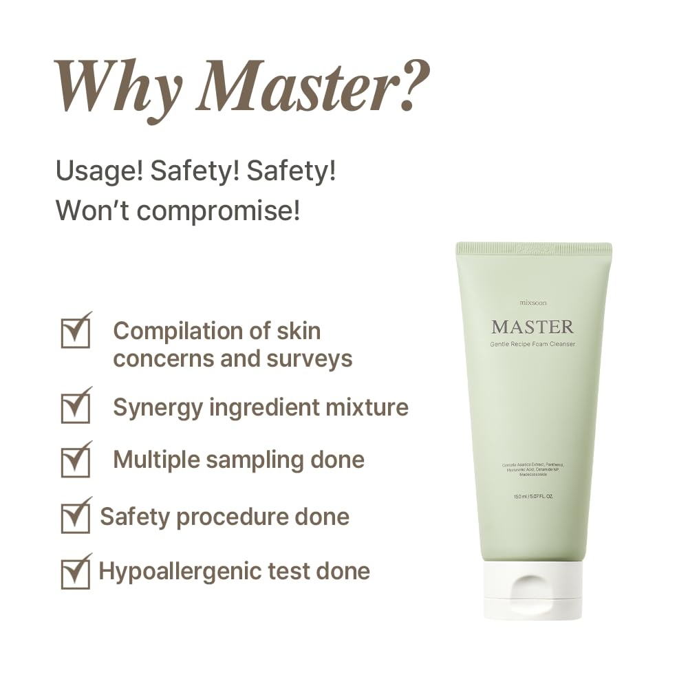 image:imagemixsoon Master Gentle Recipe Foam CleanserMild Exfoliation Daily Cleanser Amino Acid Complex and Cica Soft Foam for Clear Moisturized Skin 150ml 507 fl oz Korean Glass Skin Care