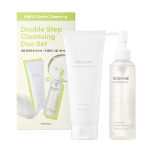 mixsoon Double Cleansing Set 2-Step Routine, Cica Foam & Bean Cleansing Oil Face Wash Set Gentle Deep Clean and Hydrating Care 150ml / 5.07 fl.oz., 195ml / 6.59 fl.oz. Korean Glass Skin Care(11.6 Fl Oz (Pack of 1))