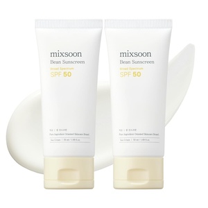 mixsoon Bean Sunscreen 1+1 Bundles-Lightweight Airy Texture SPF 50 Korean Sunscreen for Face, No White Cast, Non-Sticky Stocking Stuffers 100ml / 3.38 fl.oz. Korean Glass Skin Care