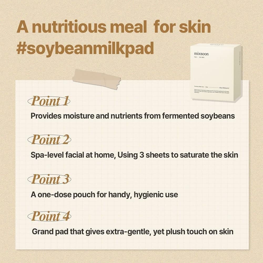 image:imagemixsoon Soybean Milk Pad 10ea Milky Texture Sheet Pad for Sensitive Skin Nourishing Moisturizer Korean Glass Skin Care