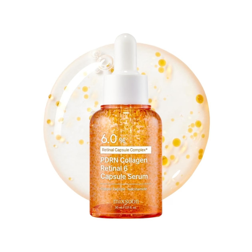 image:imagemixsoon PDRN Collagen Retinal 6 Capsule Serum Retinal Copper Peptides Serum With Niacinamide Firming Serum for Fine Lines amp Texture Care 30ml 101 Fl Oz Korean Glass Skin Care