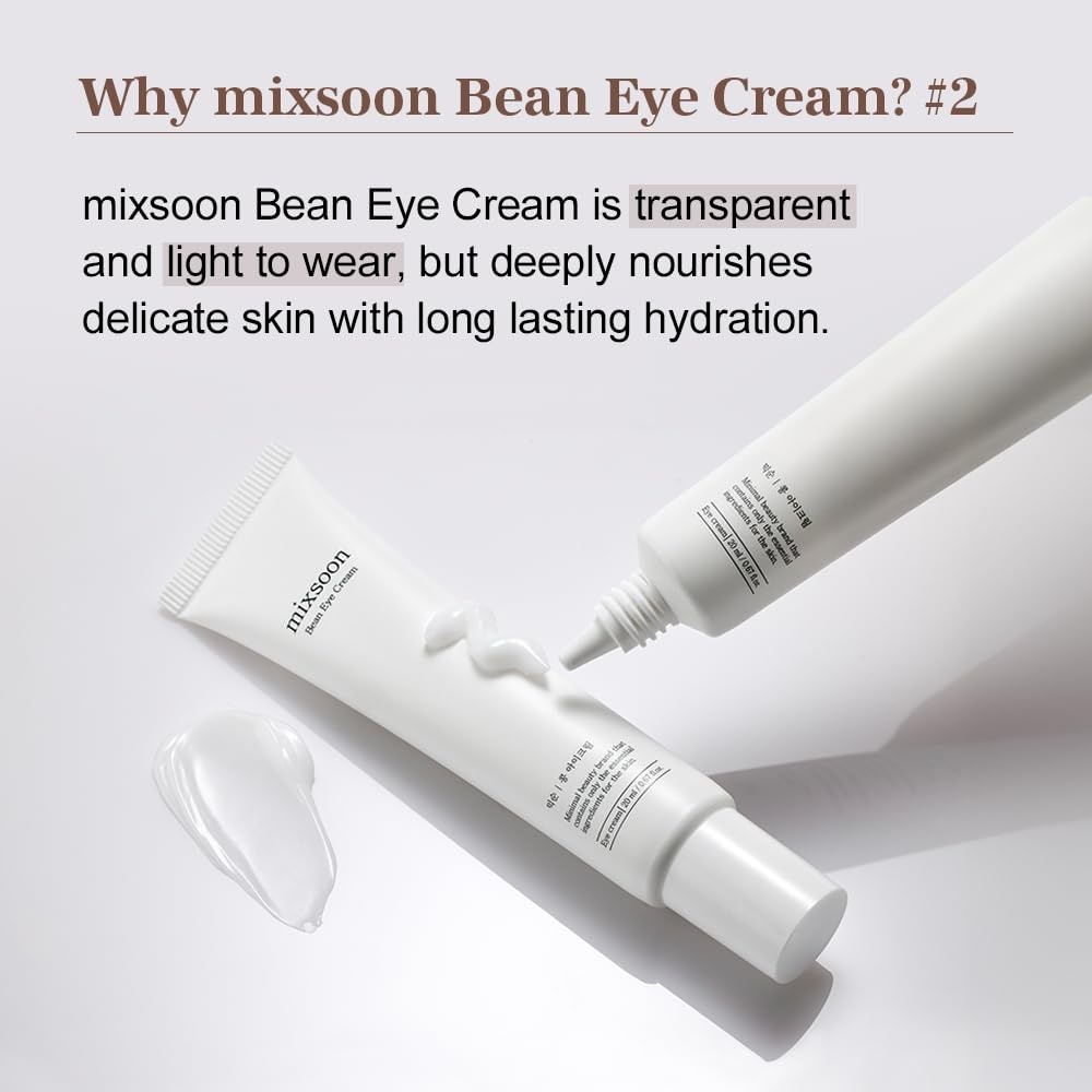 image:imagemixsoon Bean Eye cream Nourishing and Firming for Dark Circles Puffiness Fermented Bean and Peptide Complex Niacinamide 20ml 067 floz Korean Glass Skin Care067 fluid ounces Pack of 3