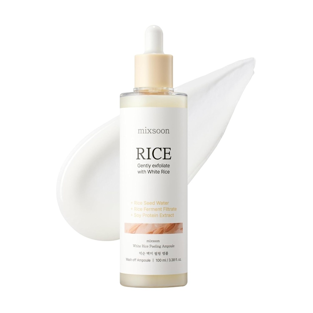 image:imagemixsoon White Rice Peeling Ampoule White rice exfoliant Gentle Exfoliating Serum for Smooth Radiant Skin Dead Skin Cells Remover 100ml 338 floz Korean Glass Skin Care