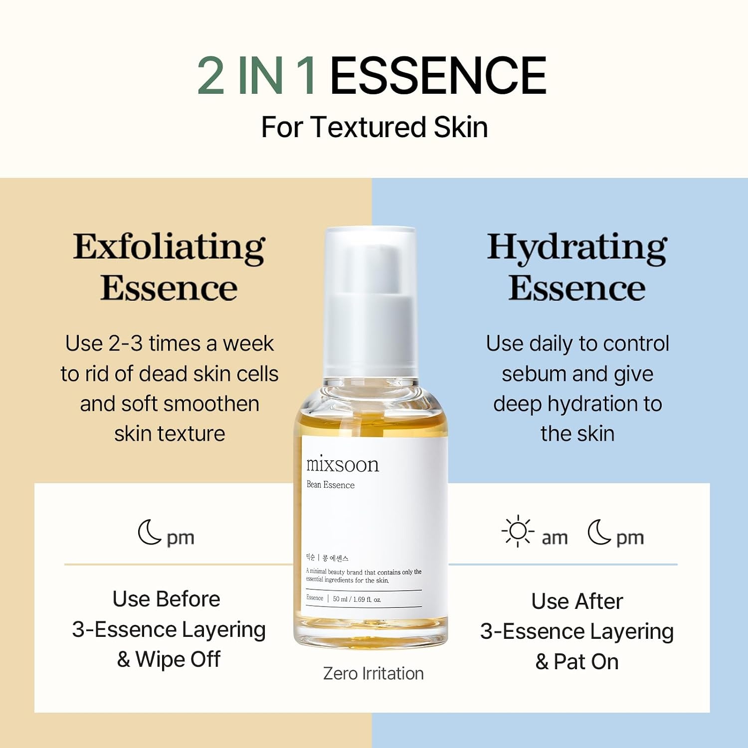 image:imagemixsoon Bean Essence Korean Skin Care Gentle AHA Exfoliating Essence for Glass Skin Glow Hydrating Face Serum with Fermented Bean Smooth Skin 30ml 101 floz Korean Glass Skin Care101 Fl Oz Pack of 1