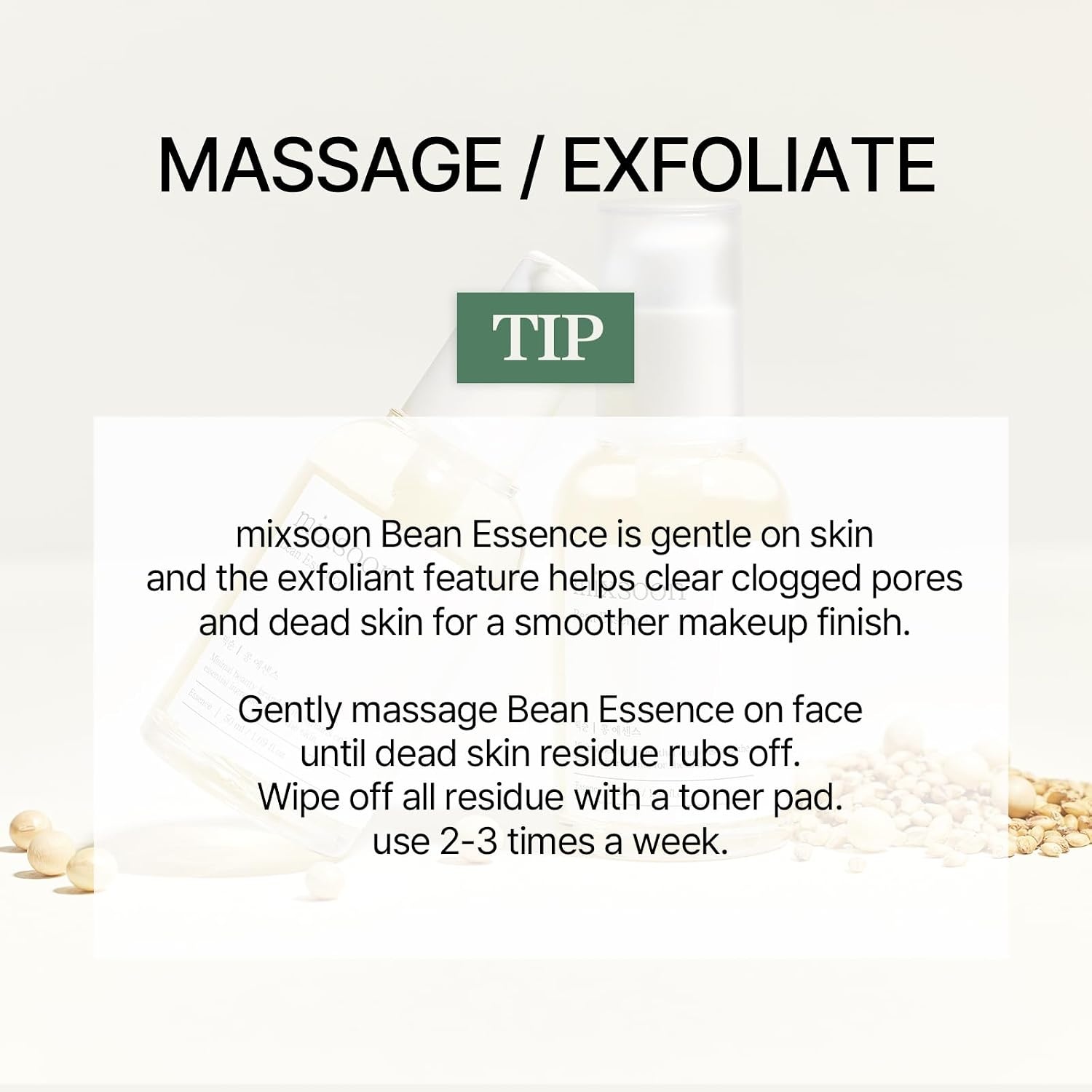 image:imagemixsoon Bean Essence Korean Skin Care Gentle AHA Exfoliating Essence for Glass Skin Glow Hydrating Face Serum with Fermented Bean Smooth Skin 30ml 101 floz Korean Glass Skin Care101 Fl Oz Pack of 2