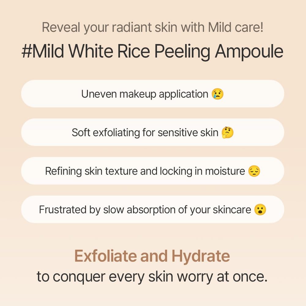 image:imagemixsoon White Rice Peeling Ampoule White rice exfoliant Gentle Exfoliating Serum for Smooth Radiant Skin Dead Skin Cells Remover 100ml 338 floz Korean Glass Skin Care