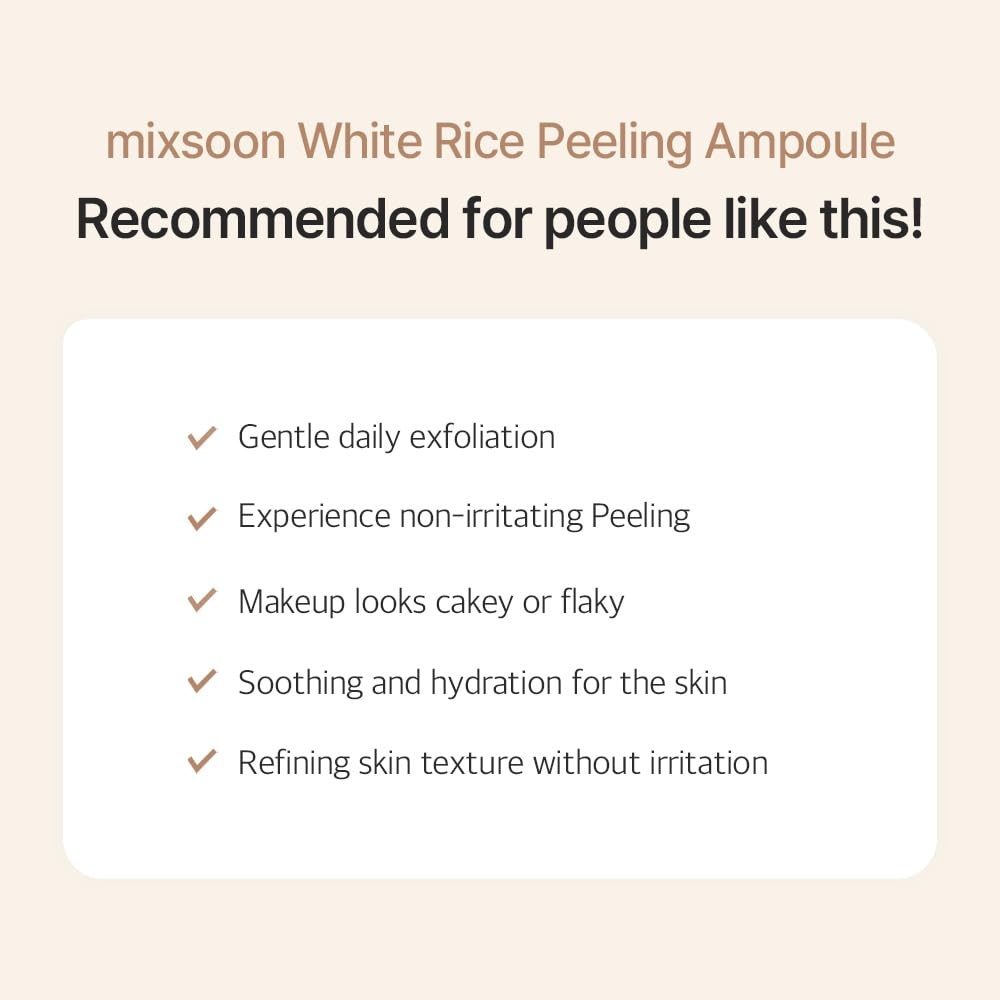image:imagemixsoon White Rice Peeling Ampoule White rice exfoliant Gentle Exfoliating Serum for Smooth Radiant Skin Dead Skin Cells Remover 100ml 338 floz Korean Glass Skin Care